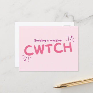 Enviando una postal masiva de cwtch (abrazo)