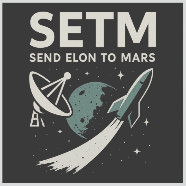 Enviar a Elon a Mars SETI Parody Pegatina (Anverso)