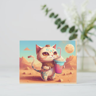 Enviar una postal de un gato de té Boba todos los 