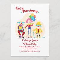 Envíe en la invitación de los payasos