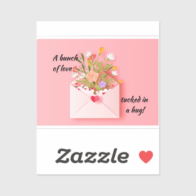 ¡Envíen un poco de amor y un abrazo! Pegatina de v (Hoja)