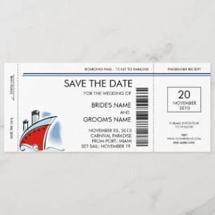 Envío de crucero Guardar las invitaciones de fecha
