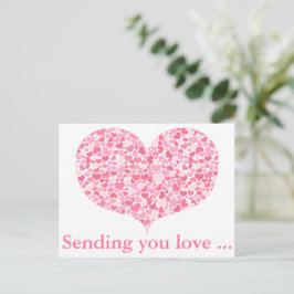 Envío de tarjeta postal del patrón de los corazone