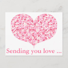 Envío de tarjeta postal del patrón de los corazone