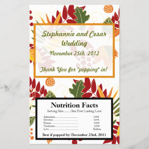 Envoltorio de palomitas de microondas Hojas de fol