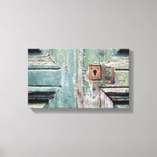 Envoltura de arte de lienzo - Puerta de madera con
