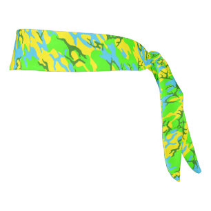 Envoltura de cabeza de camo verde y azul en primav