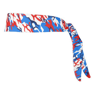 Envoltura de la cabeza del Camo azul y blanco rojo