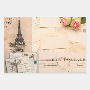 Envoltura de papel de hoja plana conjunto de 3 fra