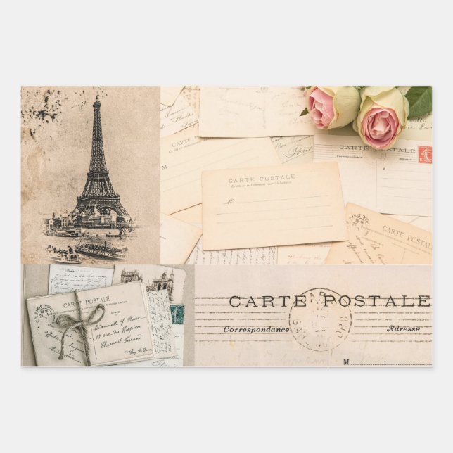 Envoltura de papel de hoja plana conjunto de 3 fra (Anverso 3)