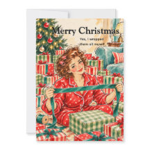 Envoltura divertida de regalos de Navidad retro en