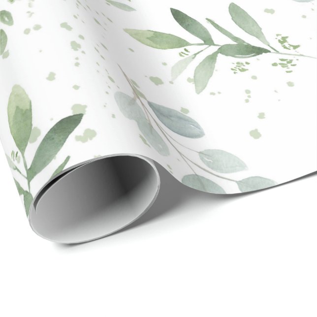 Envoltura femenina Papel acuarela verde (Esquina del rollo)