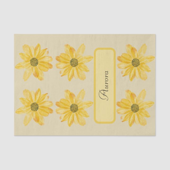 Envoltura personalizada de papel de tejido floral  (Anverso)