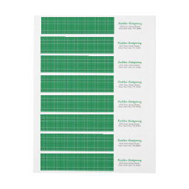 Envoltura verde de plástico alrededor de la etique