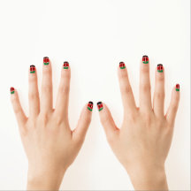 Bandera keniana patriótica arte de las uñas