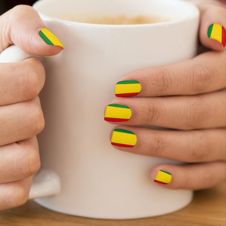Envolturas Para Uñas Bandera rastafari rasta etíope 