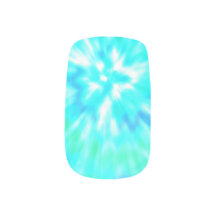 Blue Tie Dye Nail Art