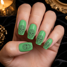 Calavera de Azúcar de Halloween Verde