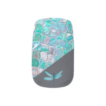 Dragonfly Teal Minx Nail Art