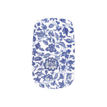 Floral azul y blanca