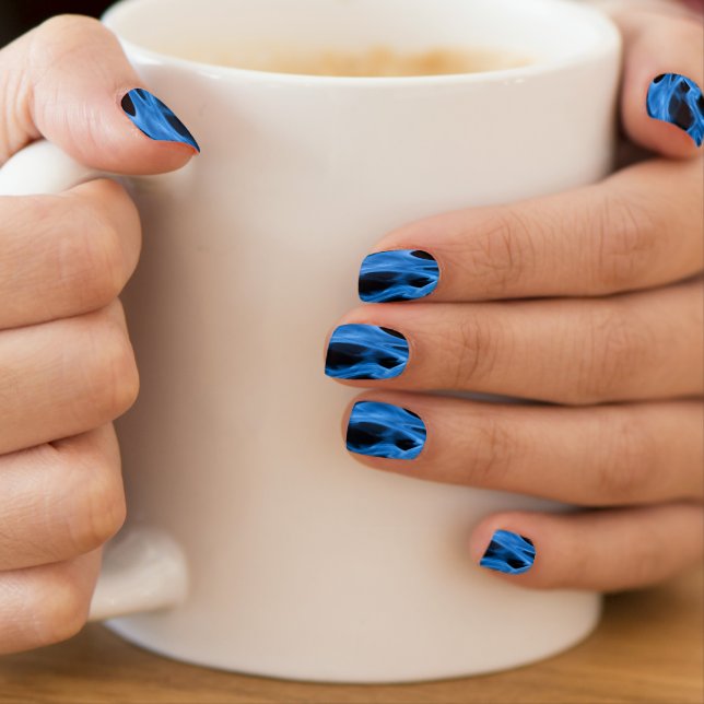 Envolturas Para Uñas Flores azules| Decretos Minx Nail Art 