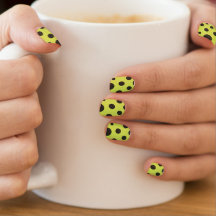 Neon Green con Black Polka Dots Watercolor