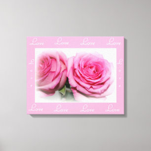Envuelto de lienzo de amor con rosas rosas rosas r