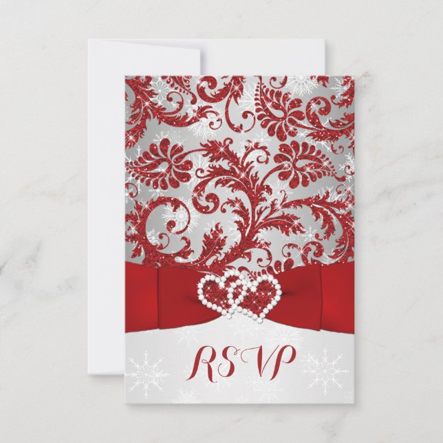 Envueltos en Amor Corazones Unidos RSVP de Boda -  (Anverso)
