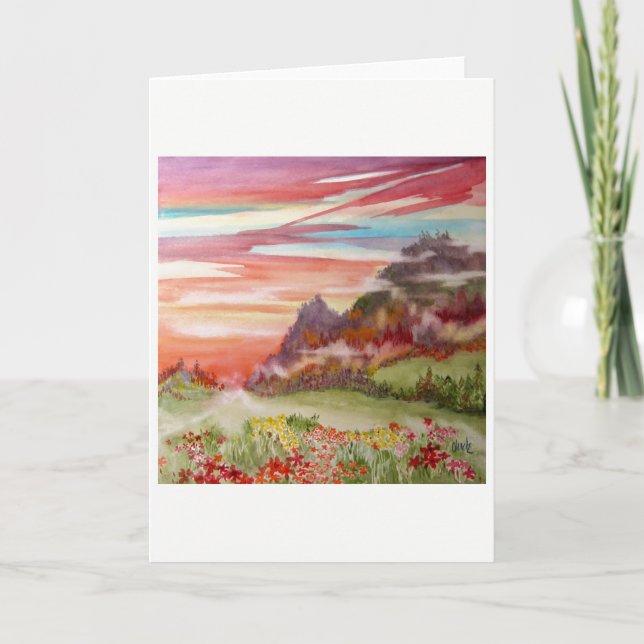 "Eon Isle: Sunset Mountain" Tarjeta de felicitació (Anverso)