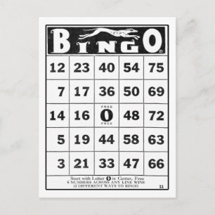 Ephemera vintage Tarjeta de bingo vintage