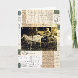 Ephemeras de la tarjeta de la cabra, cumpleaños