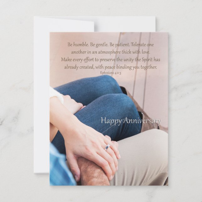 Ephesian 4:2-3 Tarjeta de Aniversario Feliz (Anverso)
