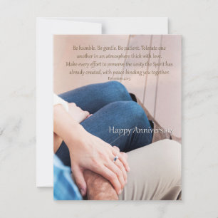 Ephesian 4:2-3 Tarjeta de Aniversario Feliz