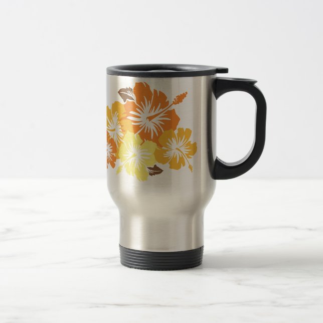 "Epic Hibiscus" en una taza de viajes Naranja (Derecha)
