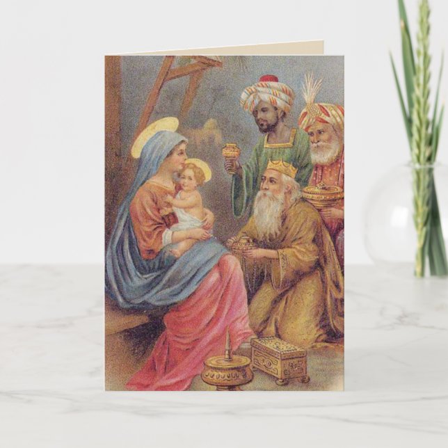 Epifanía del navidad del vintage tres reyes (Anverso)