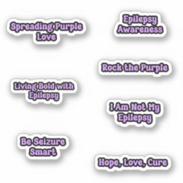 Epilepsy Awareness Purple Text Pegatina Pack