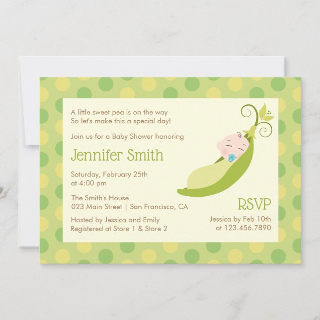 Epopea en una invitación de Baby Shower para Pod - (Anverso)