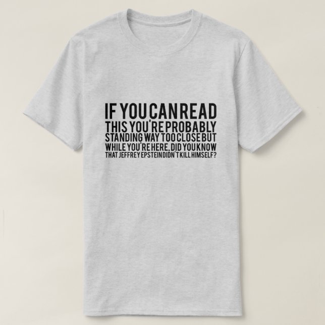 Epstein no se suicidó con camiseta de texto negro (Diseño del anverso)