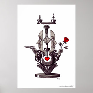 Equilibrio del arte del alma surrealista en blanco