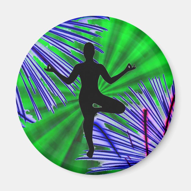 Equilibrio y alegría - Imán de yoga (Frente)