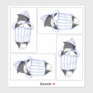 Equipo CAT NOCTURNO de 4 Pegatinas de vinilo