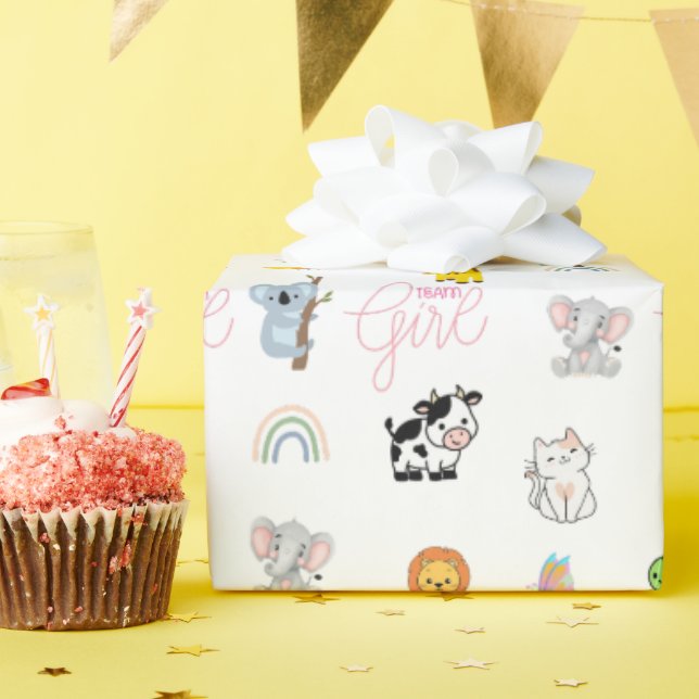 ¡Equipo Chica! Papel de ajuste de Baby Shower (Fiesta de cumpleaños )