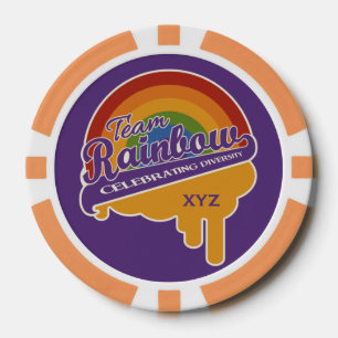 Equipo con chips de póquer Rainbow