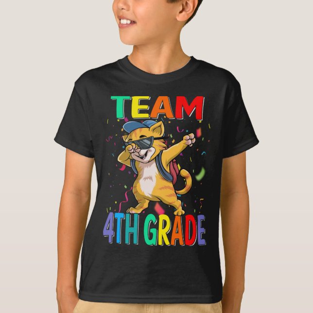 Equipo de 4º Grado Gato De Vuelta A La Camiseta Es (Anverso)