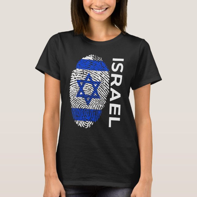 Equipo de Bandera de Israel Jersey Sleeve Tee (Anverso)