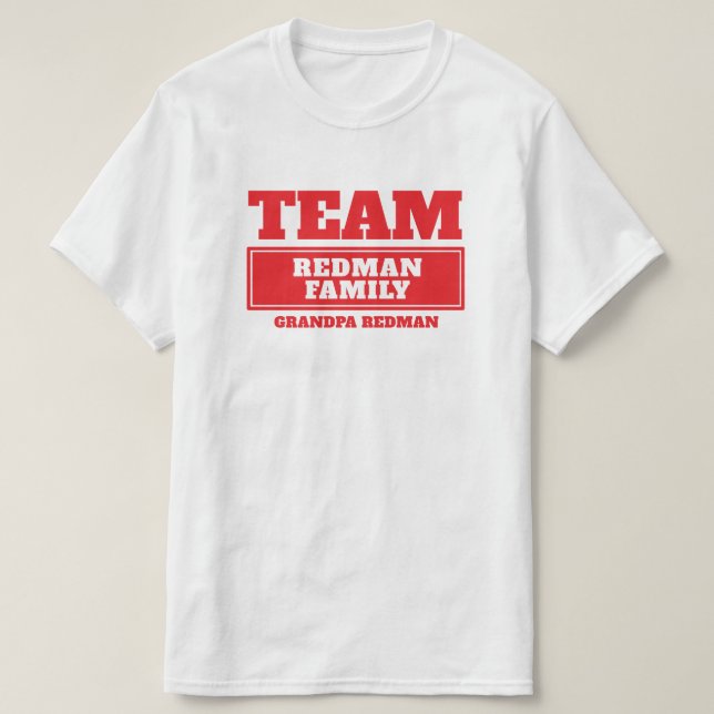 Equipo de camiseta de grupo o familia personalizad (Diseño del anverso)