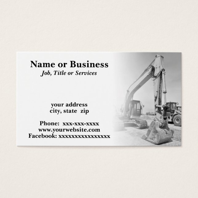 equipo de construcción de retroexcavadoras en blan (Frente)