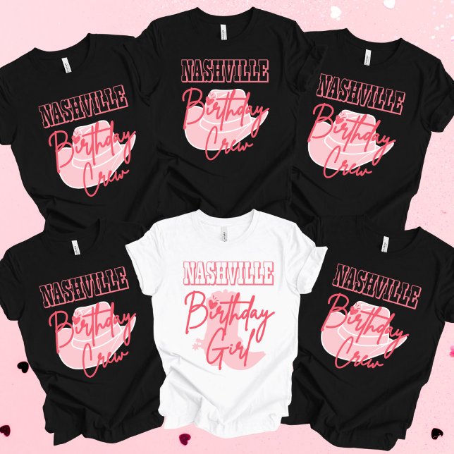 Equipo de cumpleaños de Nashville, camiseta Chica  (Nashville Birthday Crew Shirt)