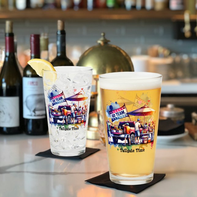 Equipo de desplazamiento de hora del portón traser (Tailgate Time Go Team Collection  Drink Glasses)