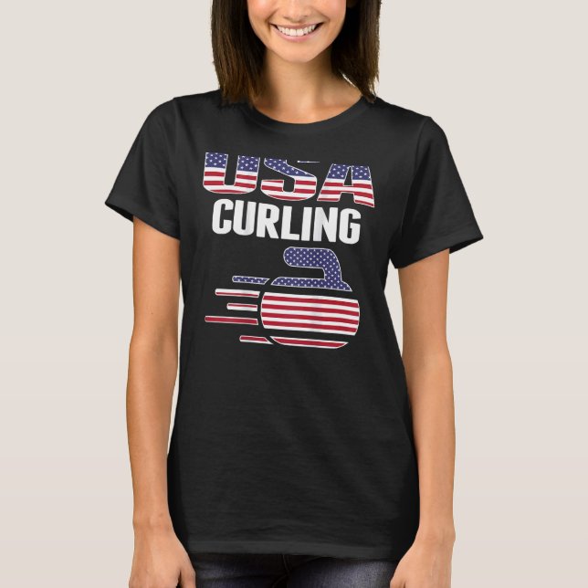 Equipo de EE.UU. Curling Rock Jersey Bandera Ameri (Anverso)